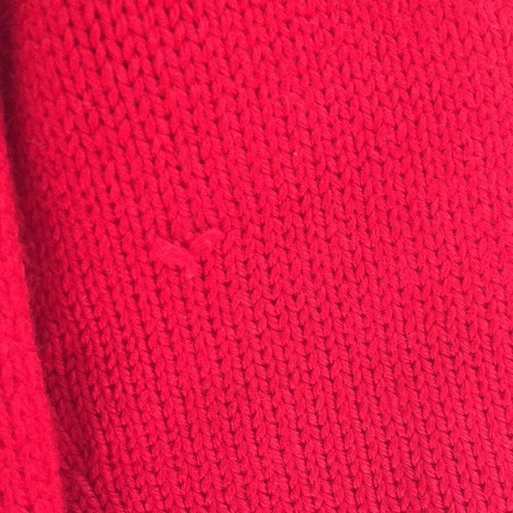 Girl's Handknit Red Wool Sweater - Picture 6 of 8